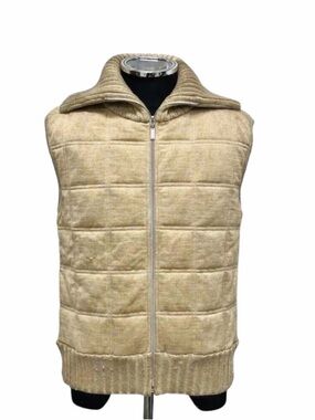 CHANEL Beige Quilted Wool Vest